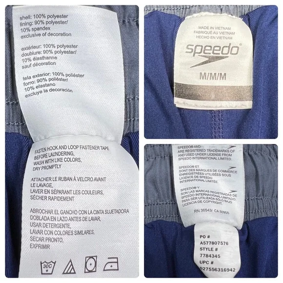 Speedo Blue Palm Clouds Swim Trunks 8” Size M - Picture 12 of 12